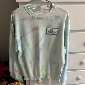 La Solas Light Blue Tie-Dye Crewneck Sweatshirt